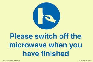 Please switch off the microwave when you have finished